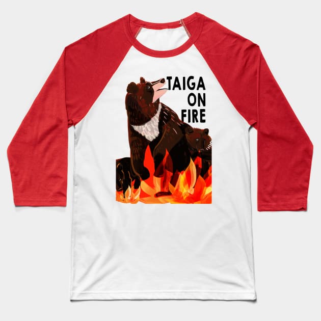 Taiga on fire #2 Baseball T-Shirt by belettelepink